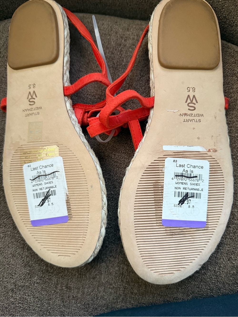 Stuart Weitzman Coral Bow Thong Espadrille Sandals - Picture 6 of 9